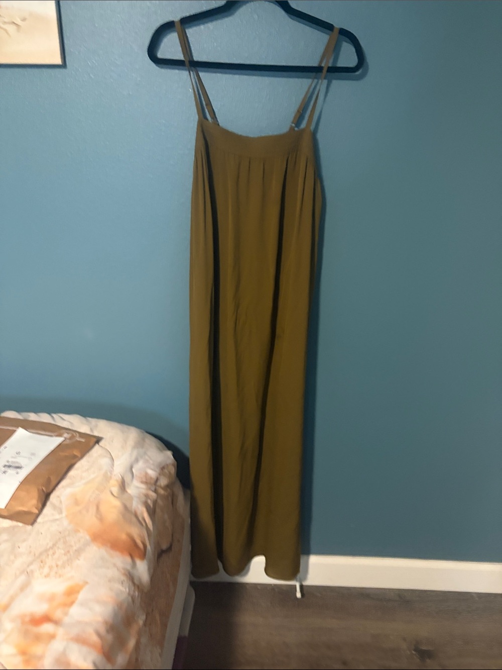 Vince Olive Green Spaghetti Strap Maxi Dress